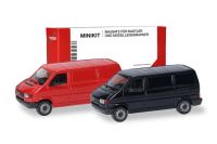 VW-Kasten T4 rot,schwarz      MINIKIT-1:87/NEU