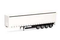 Gardinenplanenauflieger 4achs weiss      1:87/NEU